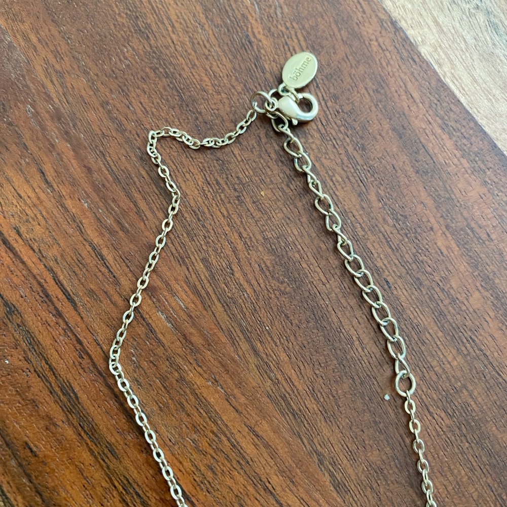 Bohme Boho Gold Chain and Half Moon Charm Pendant Necklace - Picture 3 of 4
